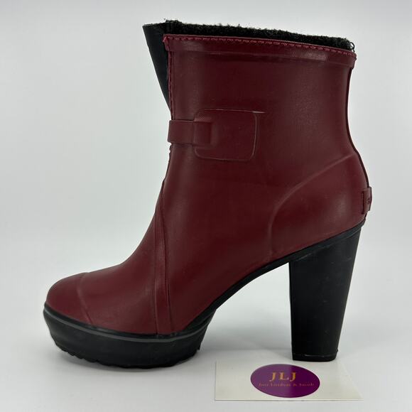 Sorel Women's Medina Waterproof Heeled Rubber Rain Boots Cabernet Red Size 7.5 - Picture 8 of 11